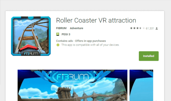 אפליקציית (VR) מציאות מדומה Roller Coaster VR attraction