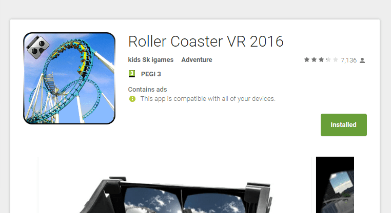 אפליקציית (VR) מציאות מדומה roller coaster vr