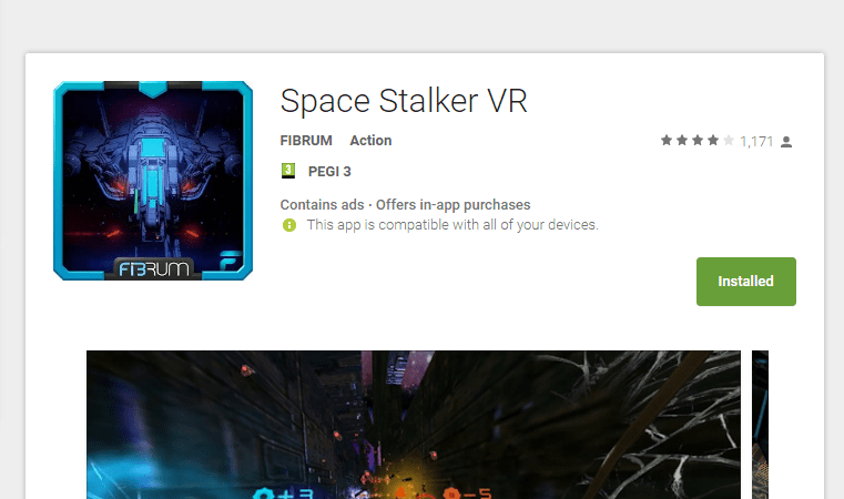 אפליקציית (VR) מציאות מדומה space stalker VR