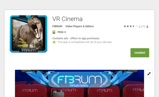 אפליקציית (VR) מציאות מדומה vr cinema