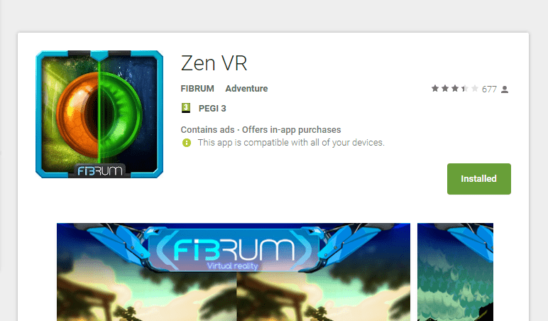 אפליקציית (VR) מציאות מדומה zen vr